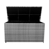 Coffre de Rangement d'Extérieur en Rotin Gris - 700 L