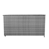 Coffre de Rangement d'Extérieur en Rotin Gris - 700 L