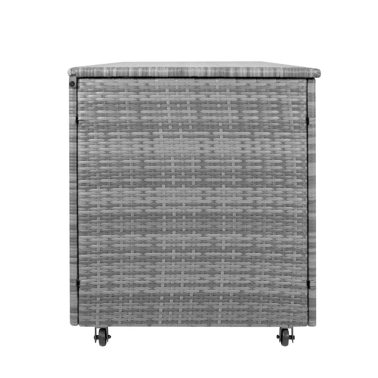 Coffre de Rangement d'Extérieur en Rotin Gris - 700 L