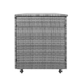 Coffre de Rangement d'Extérieur en Rotin Gris - 700 L