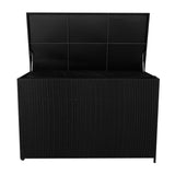 Coffre de Rangement d'Extérieur en Rotin Noir - 996 L