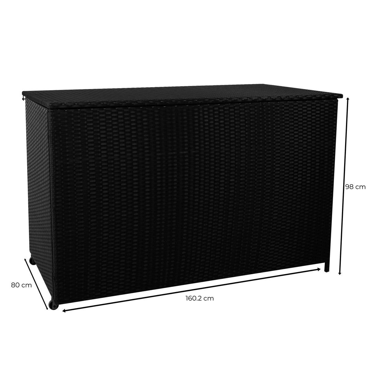 Coffre de Rangement d'Extérieur en Rotin Noir - 996 L
