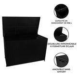 Coffre de Rangement d'Extérieur en Rotin Noir - 996 L