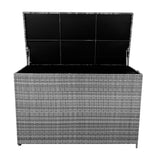 Coffre de Rangement d'Extérieur en Rotin Gris - 996 L