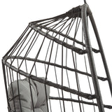 Fauteuil Œuf Suspendu en Rotin - Noir
