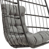 Fauteuil Œuf Suspendu en Rotin - Noir