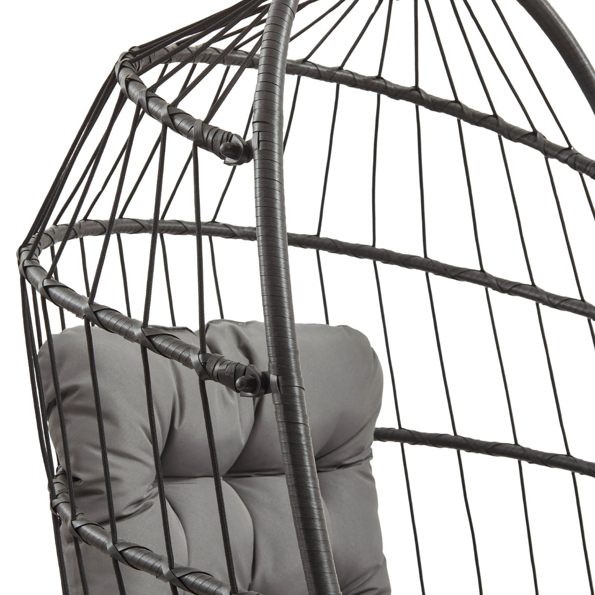 Fauteuil Œuf Suspendu en Rotin - Noir
