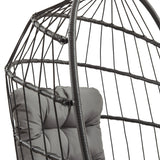 Fauteuil Œuf Suspendu en Rotin - Noir
