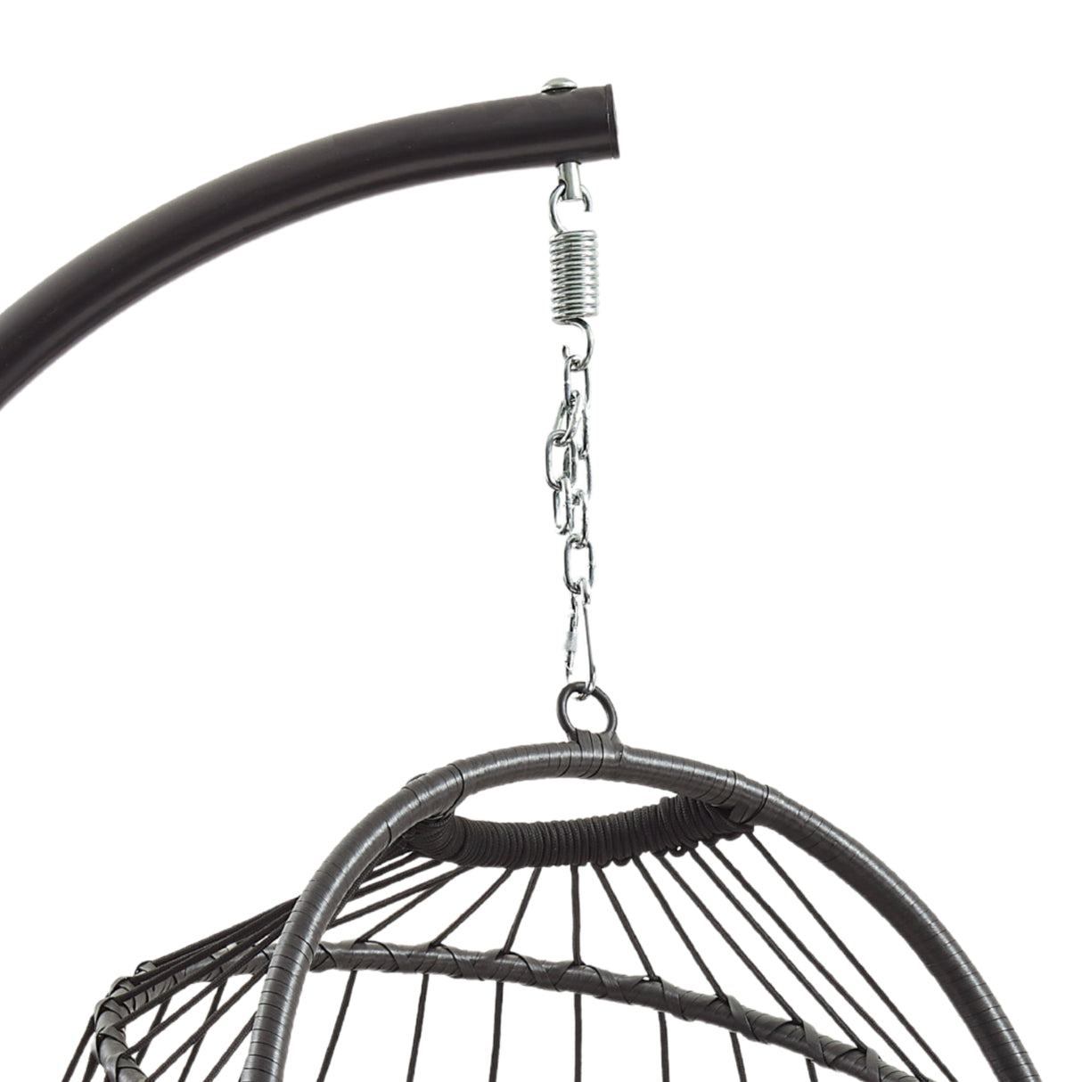 Fauteuil Œuf Suspendu en Rotin - Noir