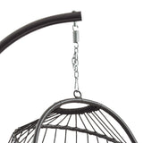 Fauteuil Œuf Suspendu en Rotin - Noir