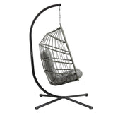 Fauteuil Œuf Suspendu en Rotin - Gris