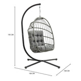 Fauteuil Œuf Suspendu en Rotin - Gris