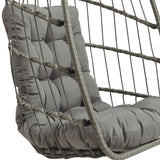 Fauteuil Œuf Suspendu en Rotin - Gris