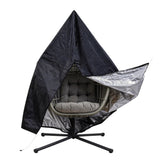 Fauteuil Œuf Suspendu en Rotin - Gris