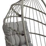 Fauteuil Œuf Suspendu en Rotin - Gris