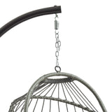 Fauteuil Œuf Suspendu en Rotin - Gris