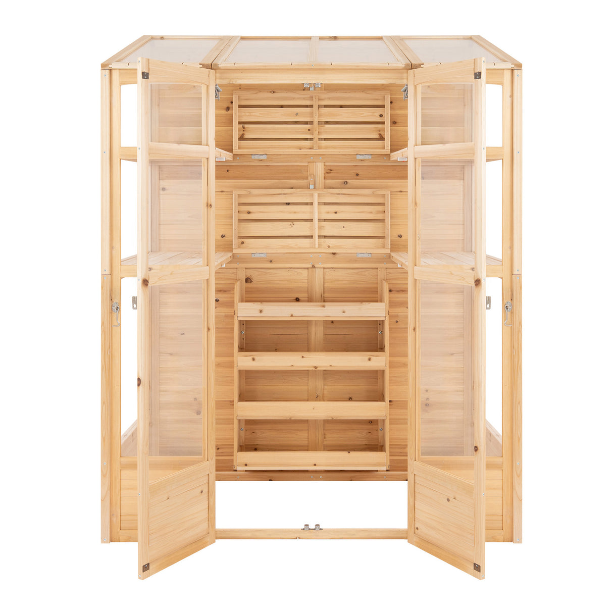 Serre de Jardin Adossée en Bois - Naturel