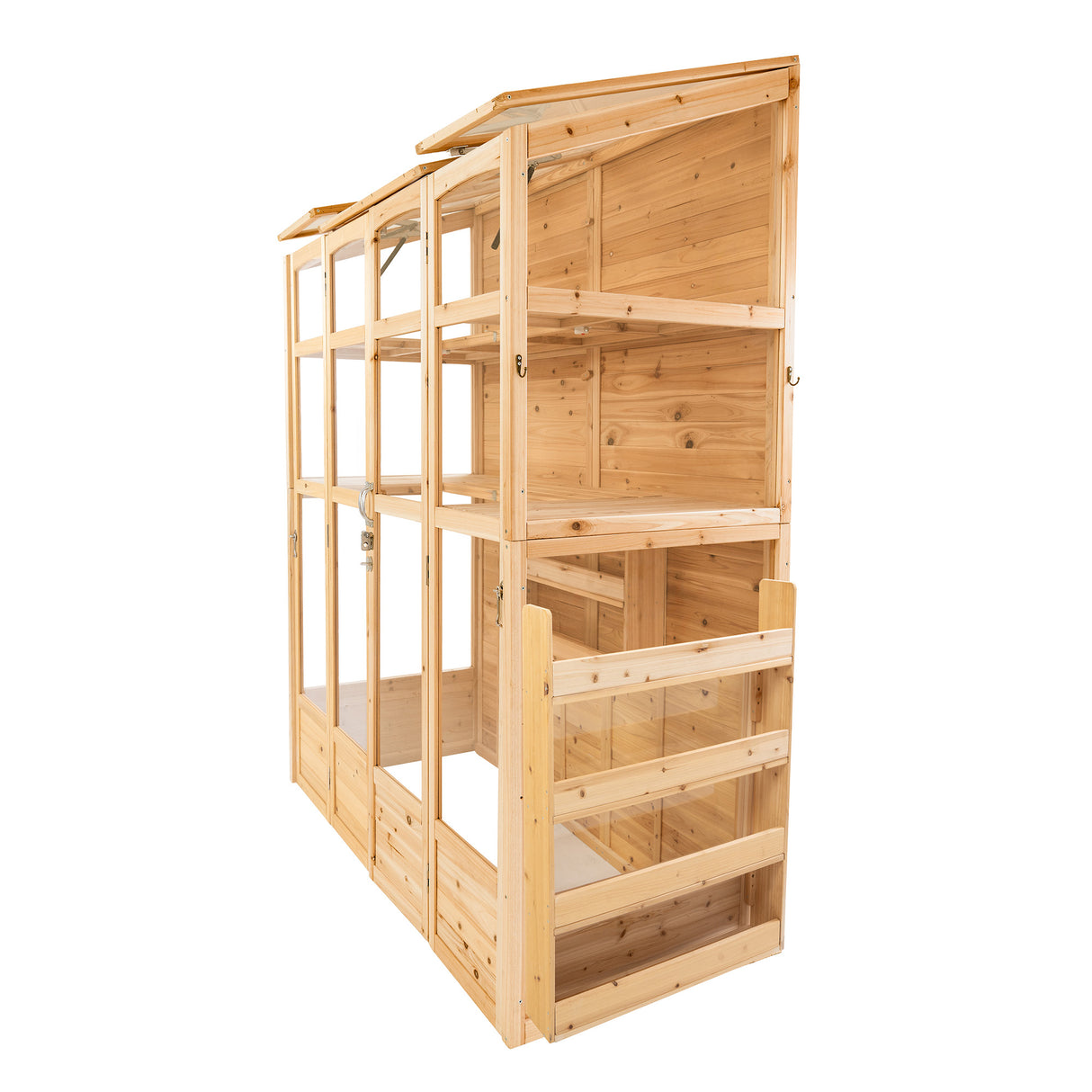 Serre de Jardin Adossée en Bois - Naturel