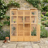 Serre de Jardin Adossée en Bois - Naturel