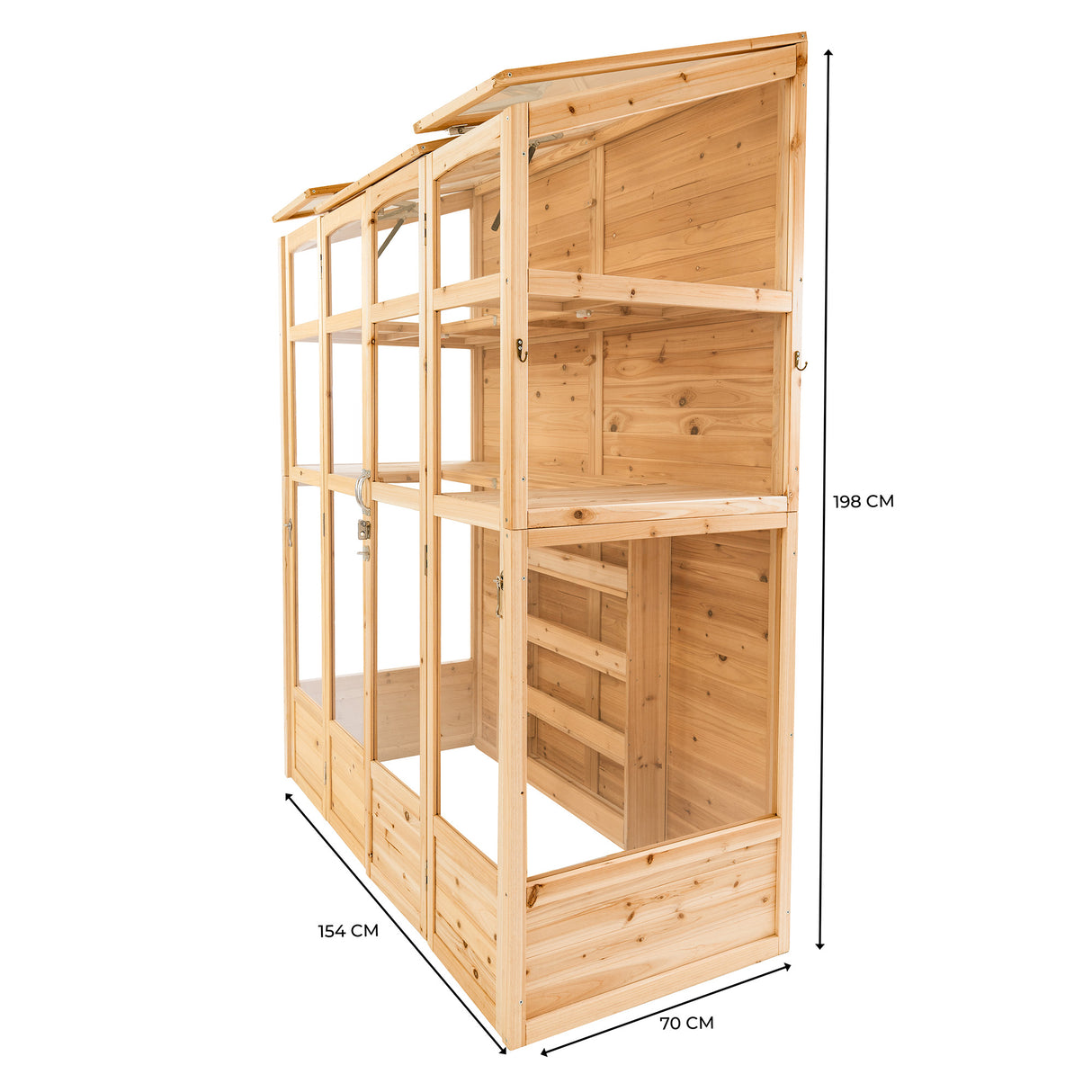 Serre de Jardin Adossée en Bois - Naturel