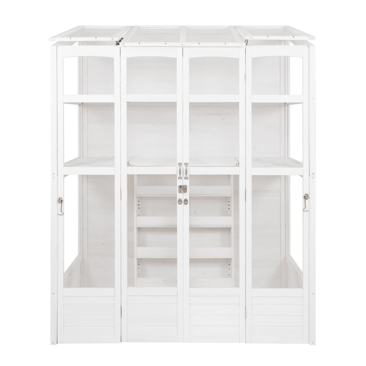 Serre de Jardin Adossée en Bois - Blanc