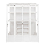 Serre de Jardin Adossée en Bois - Blanc