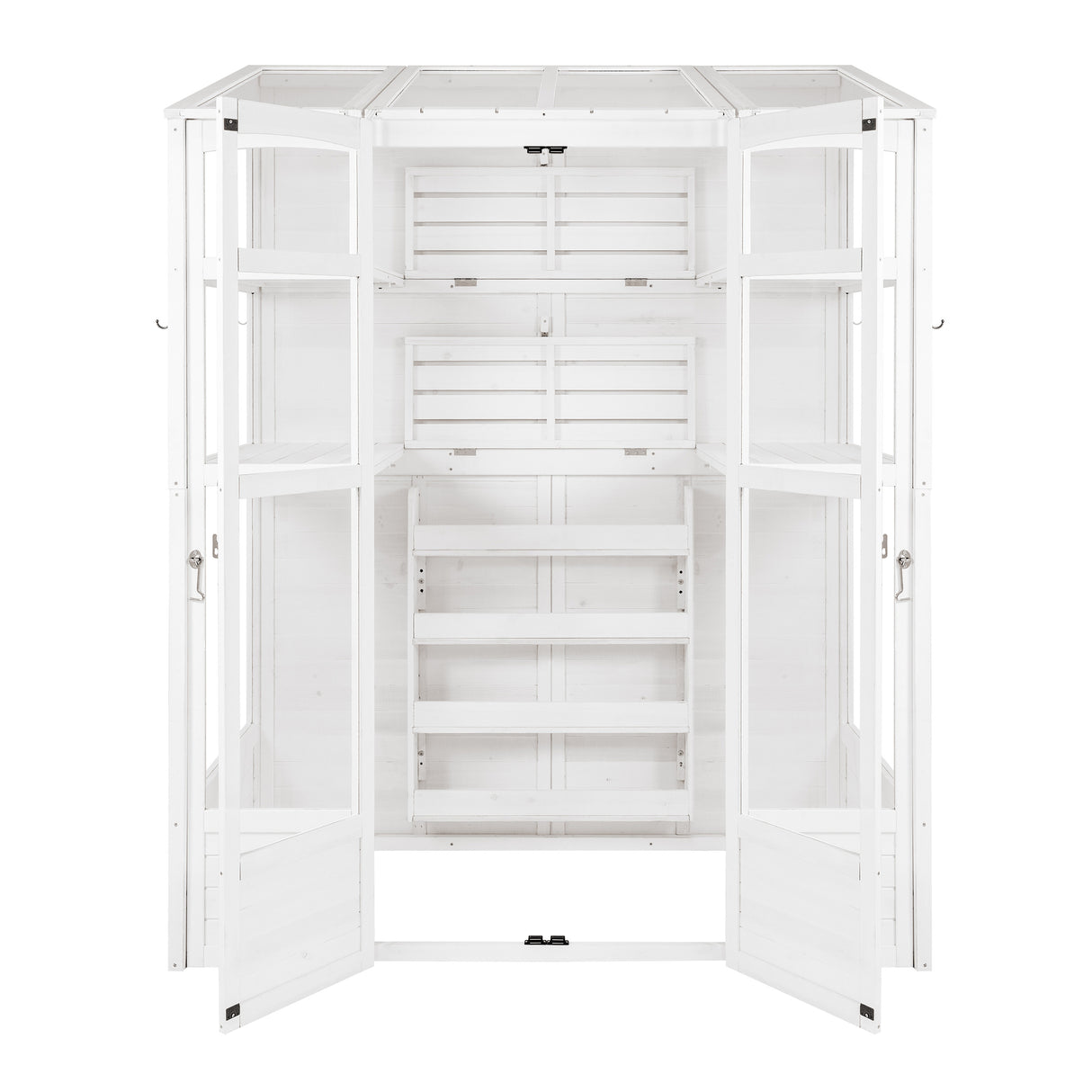 Serre de Jardin Adossée en Bois - Blanc