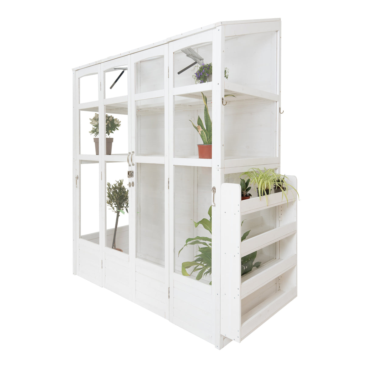 Serre de Jardin Adossée en Bois - Blanc