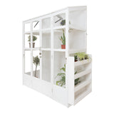 Serre de Jardin Adossée en Bois - Blanc