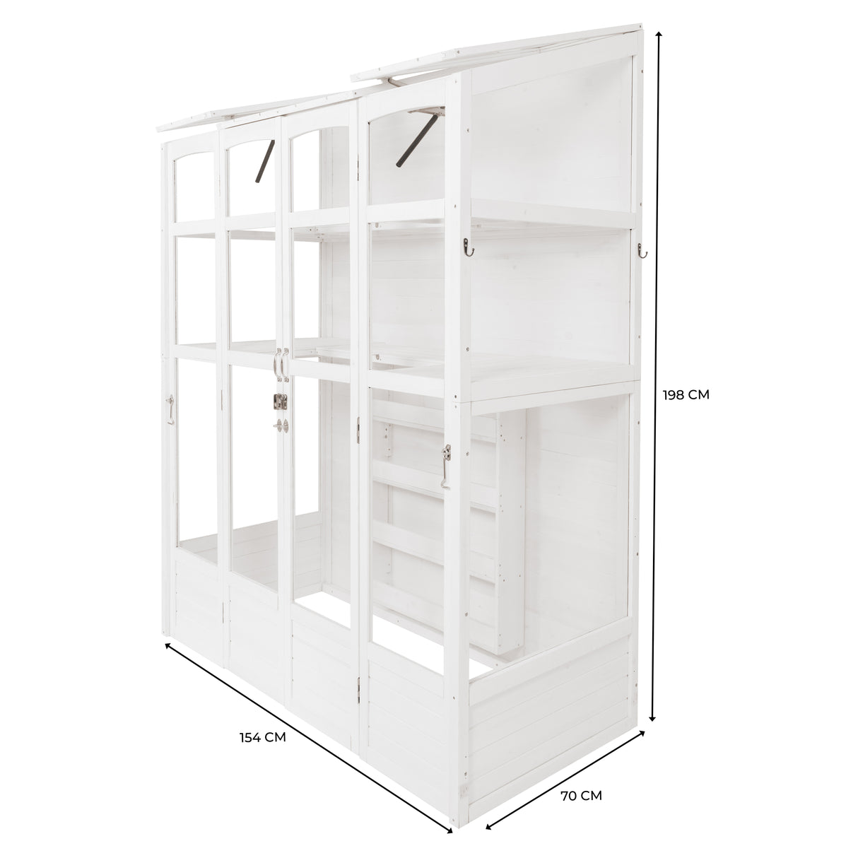 Serre de Jardin Adossée en Bois - Blanc