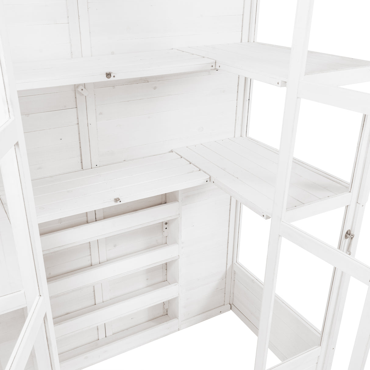 Serre de Jardin Adossée en Bois - Blanc