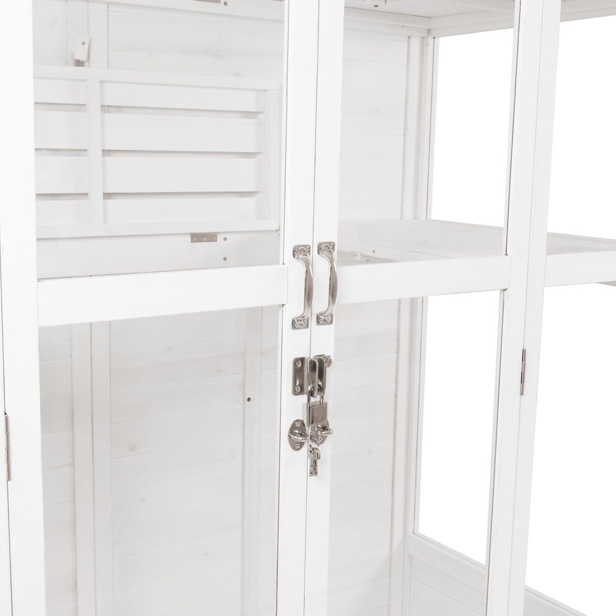 Serre de Jardin Adossée en Bois - Blanc