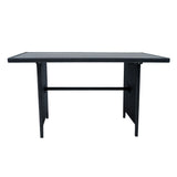 Salon de Jardin en Rotin & Table en Bois Composite - Noir