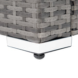 Salon de Jardin en Rotin & Table en Bois Composite - Gris