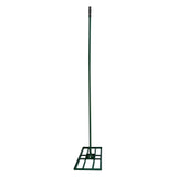 Niveleur de pelouse vert avec manche extensible de 100 cm, conçu pour égaliser le sol, en métal robuste et finition lisse