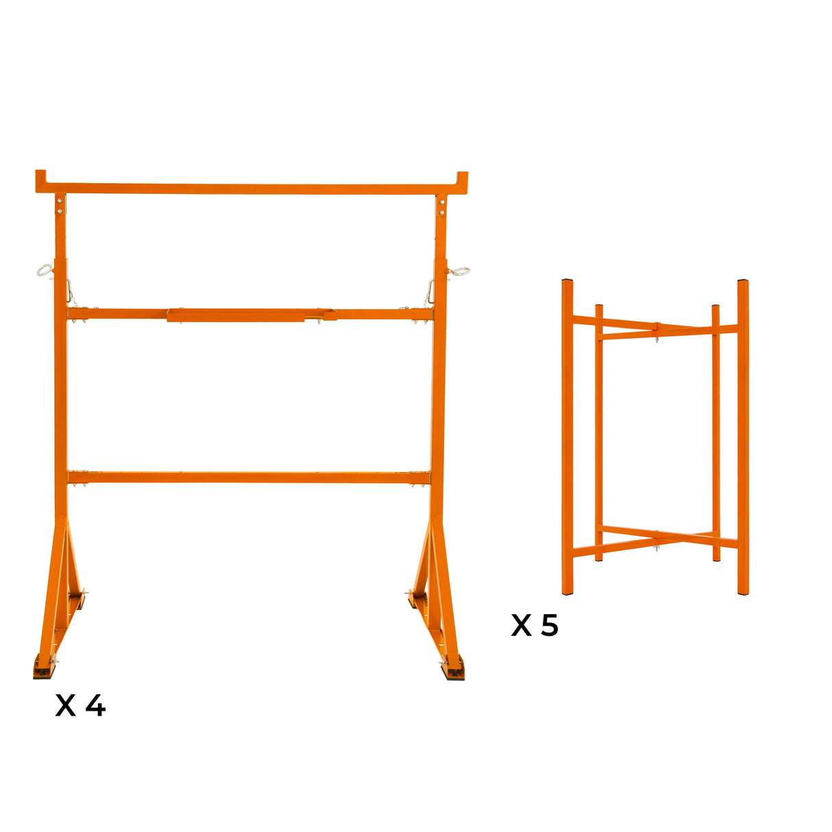 Lot de 4 Tréteaux de Maçon & 5 Supports en X (750 mm)