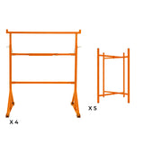 Lot de 4 Tréteaux de Maçon & 5 Supports en X (750 mm)