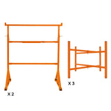 Lot de 2 Tréteaux de Maçon & 3 Supports en X (500 mm)