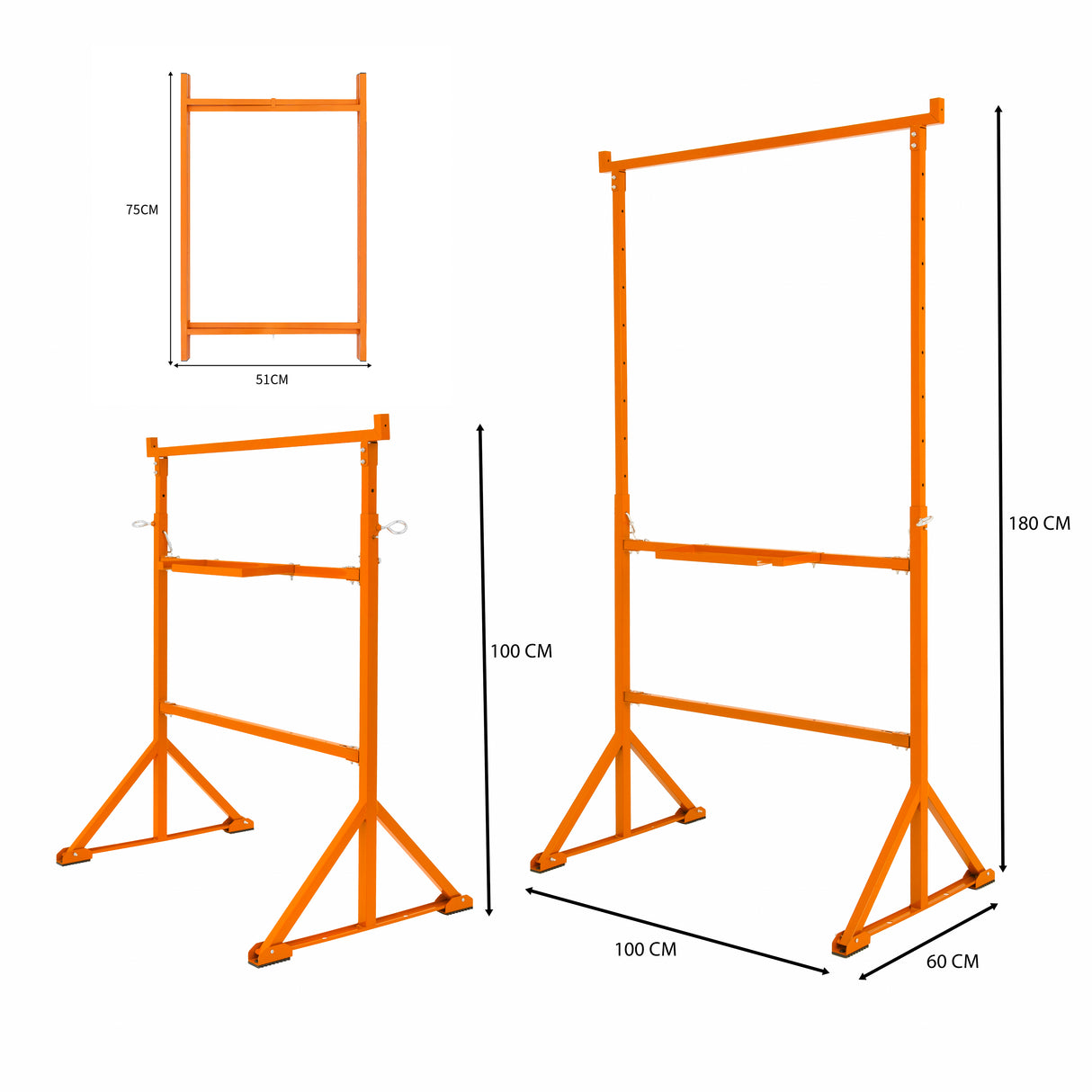 Lot de 2 Tréteaux de Maçon & 3 Supports en X (750 mm)