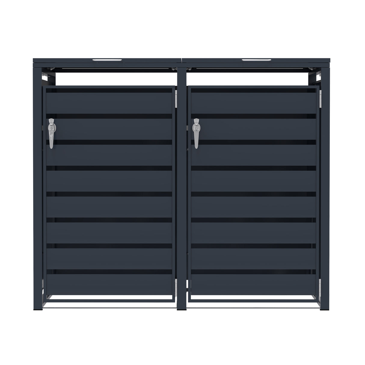 Abri Métallique pour 2 Poubelles à Roulettes - Anthracite