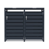 Abri Métallique pour 2 Poubelles à Roulettes - Anthracite