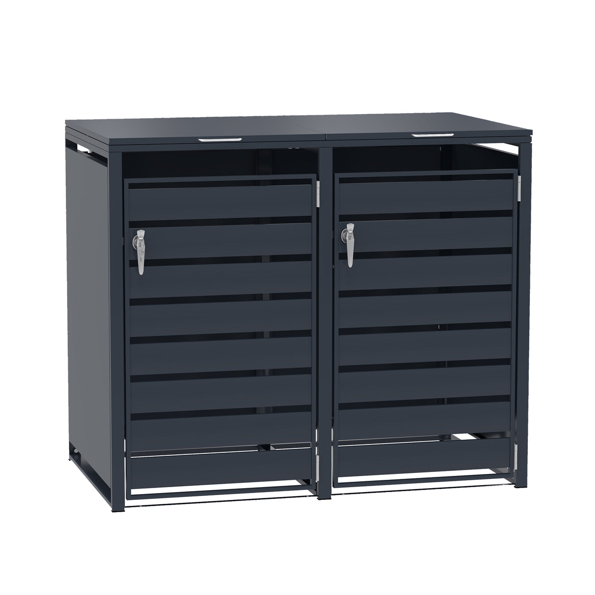 Abri Métallique pour 2 Poubelles à Roulettes - Anthracite