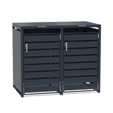 Abri Métallique pour 2 Poubelles à Roulettes - Anthracite