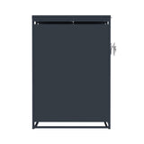 Abri Métallique pour 3 Poubelles à Roulettes - Anthracite et Bois