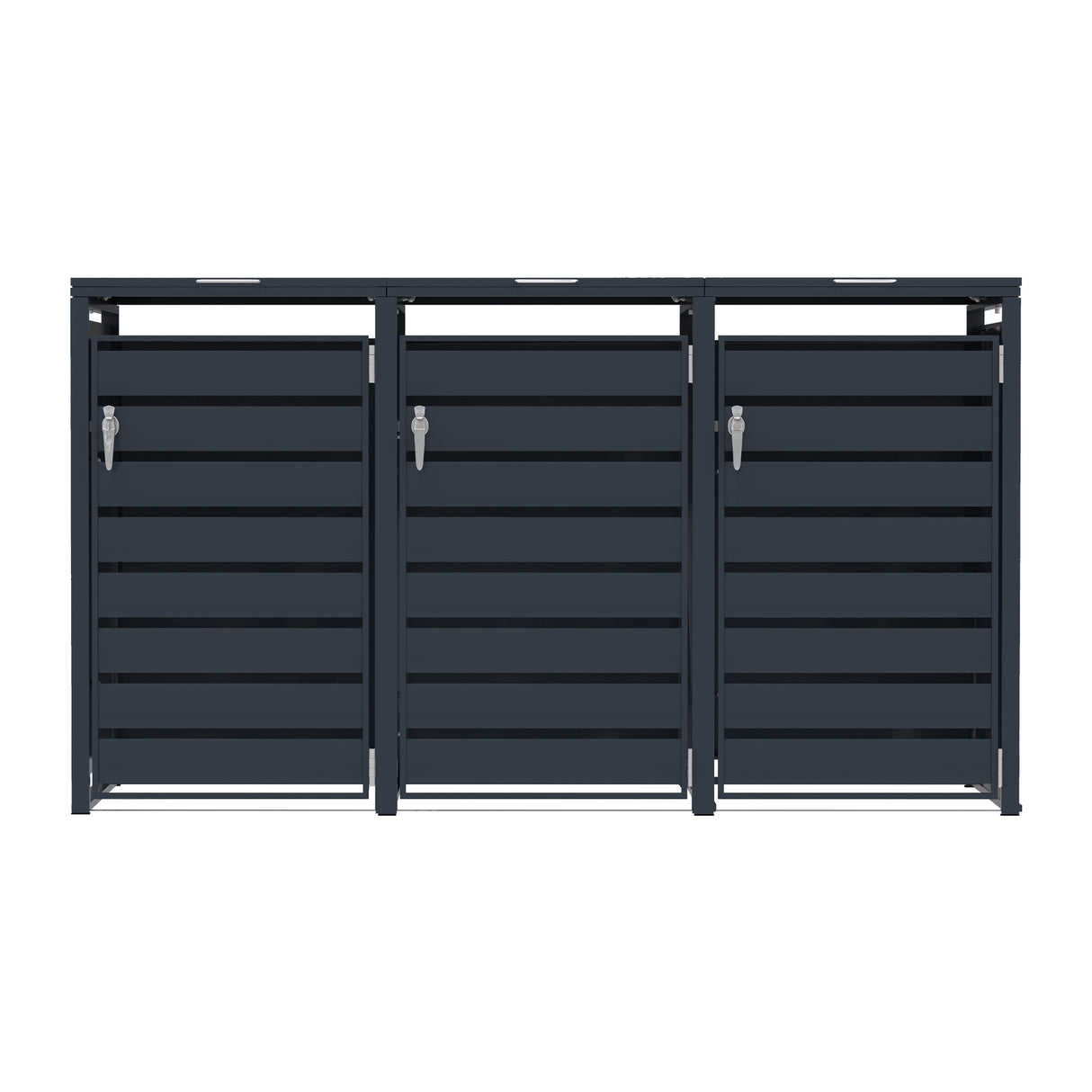 Abri Métallique pour 3 Poubelles à Roulettes - Anthracite