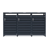 Abri Métallique pour 3 Poubelles à Roulettes - Anthracite