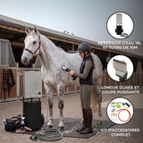 Douche de Cheval Portable Deluxe (Noir) avec Tondeuse sans fil