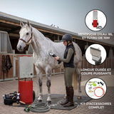 Douche de Cheval Portable Deluxe (Rouge) avec Tondeuse sans fil