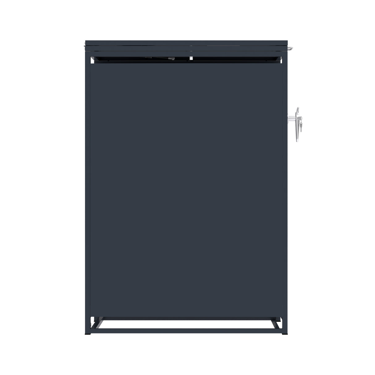 Abri Métallique pour 1 Poubelle à Roulettes - Anthracite et Bois Gris