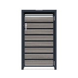 Abri Métallique pour 1 Poubelle à Roulettes - Anthracite et Bois Gris